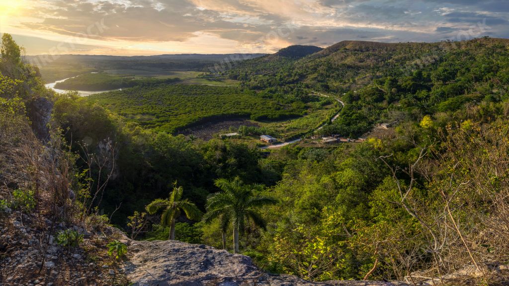 A mesmerizing view of the Yumuri River surrounded by greenery in Matanzas, Cuba