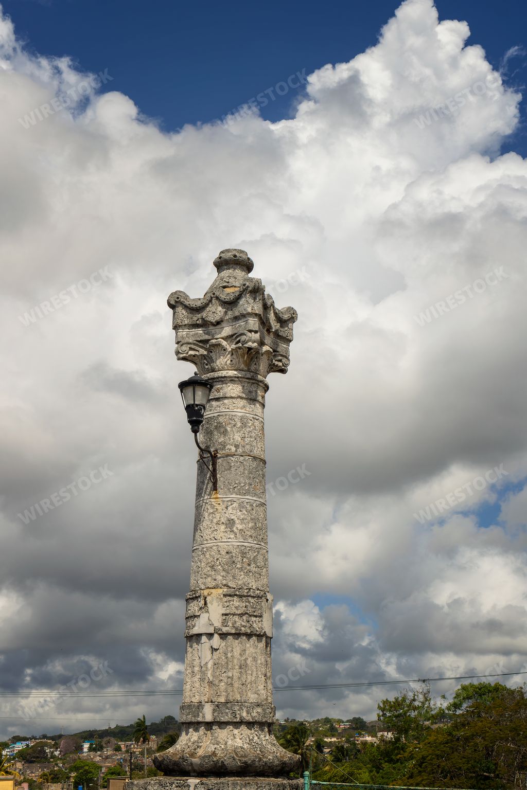 A vertical shot of the Puente de la Concordia in Matanzas, Cuba