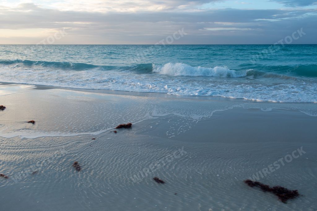 A closeup shot of the blue ocean and seaside in Varadero, Cuba