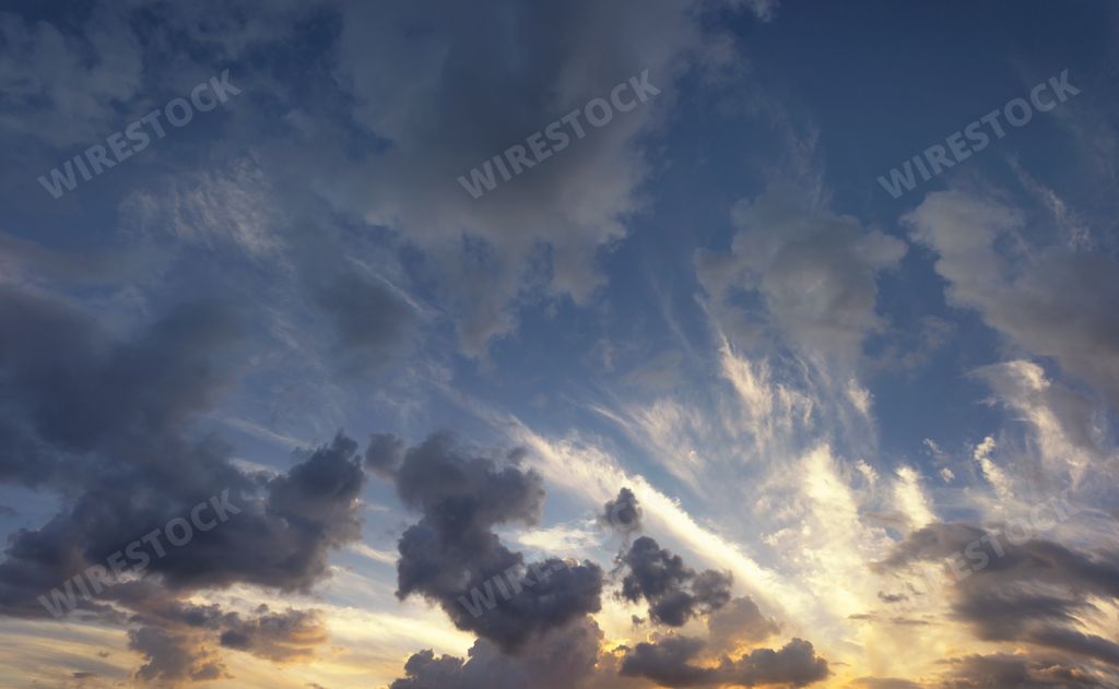 A Fluffy clouds at sunset