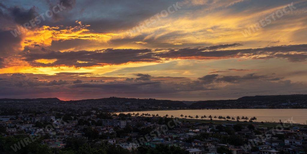 A scenic sunset view over the sea in Matanzas, Cuba