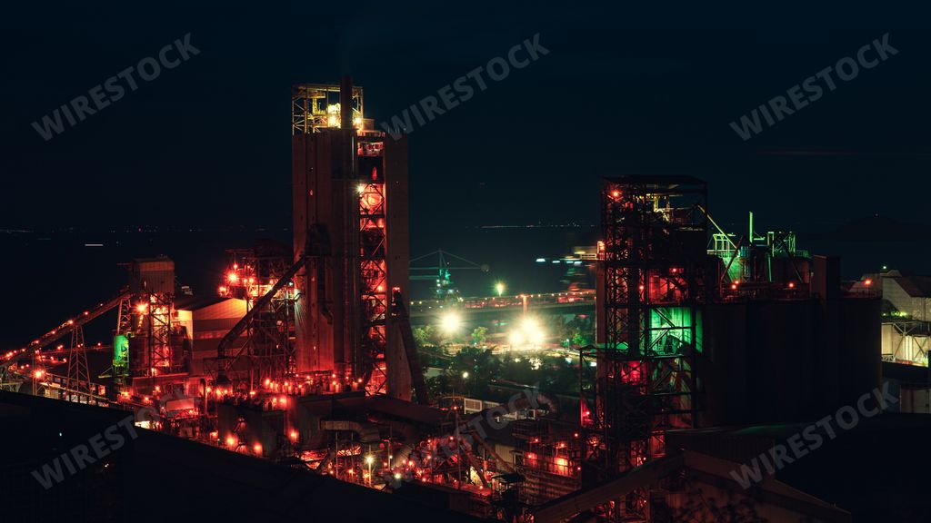 An aerial shot of a city with lots of lights with dark sky - perfect for background