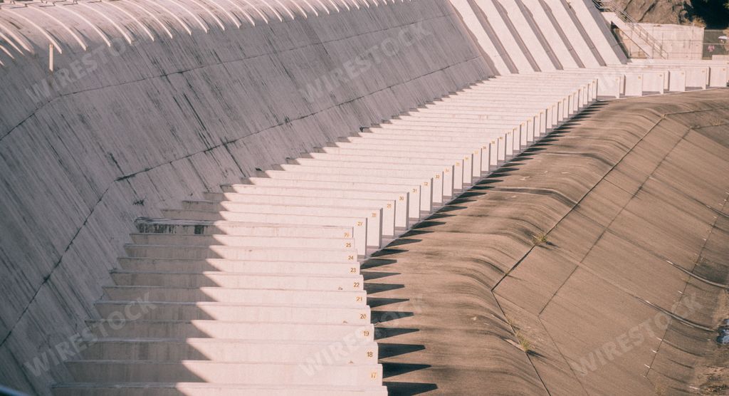 An aerial view of the Plover Cove Reservoir, located within Plover Cove Country Park, Hong Kong