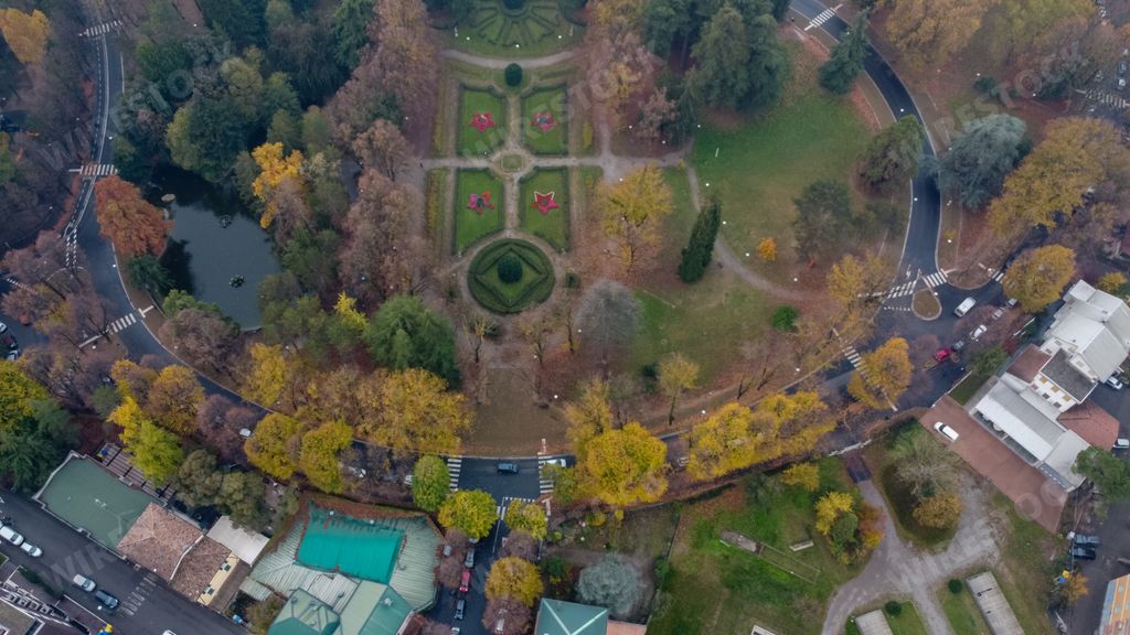 Salsomaggiore terme town oanorama drone view