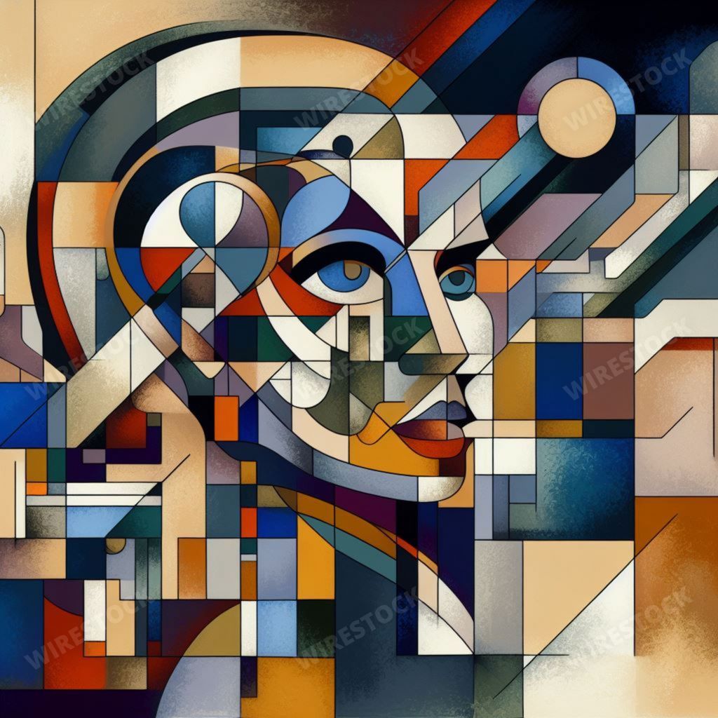 An AI generated illustration of an artistic mosaic portrait of a person