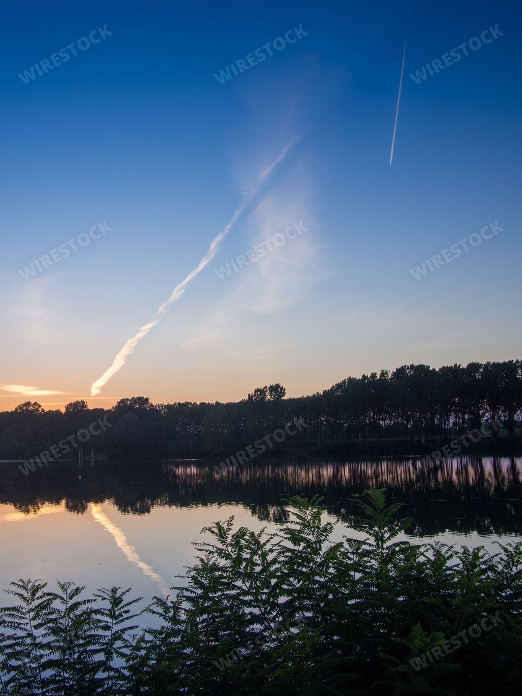 sunset at Monticelli D'Ongina, Piacenza, Italy River  Po