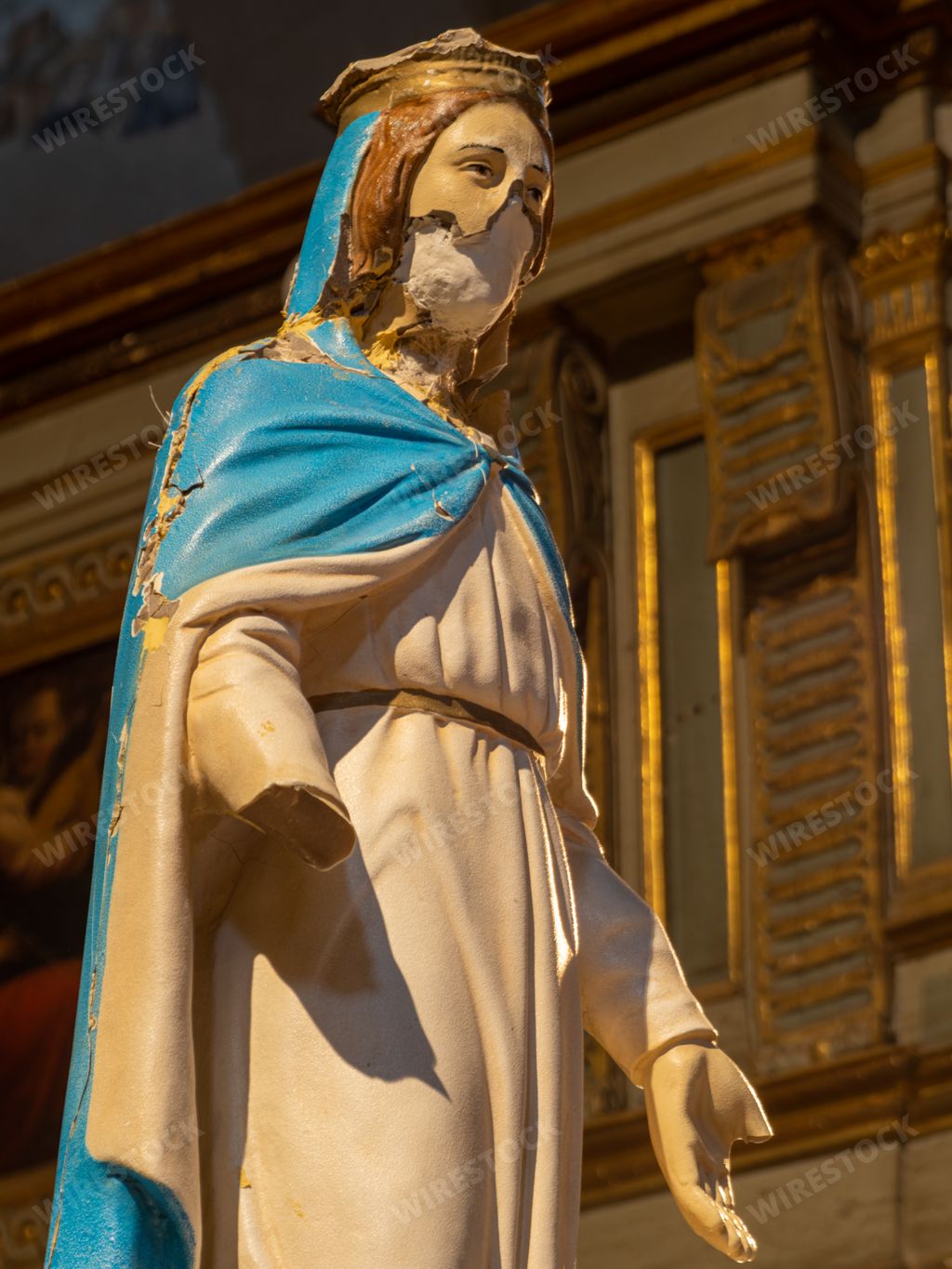 A Statue of Our Lady Madonna di Betnaya desecrated by the Islamic State ISIS in Iraq will be on pilgrimage in Milan, Italy