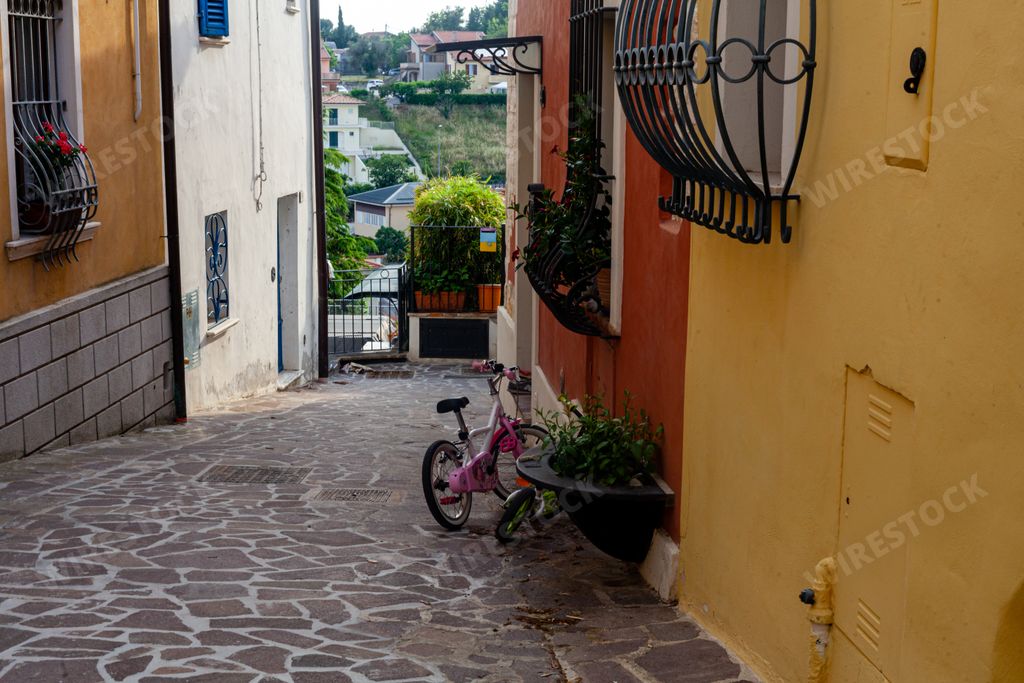 Numana, Ancona, Italy City Landsmarks and beaches are partilally from tourist  empty as covid-19 restrictions will loose from the end of June.