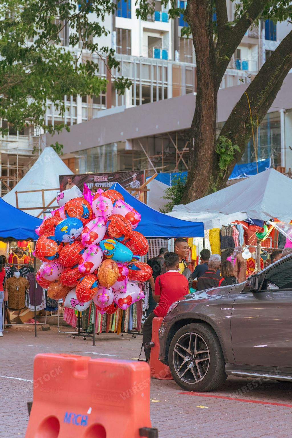 Brickfields, Malaysia - Oct 22, 2022 Deepavali celebration bazar on the roadside at Little India, Kuala Lumpur.