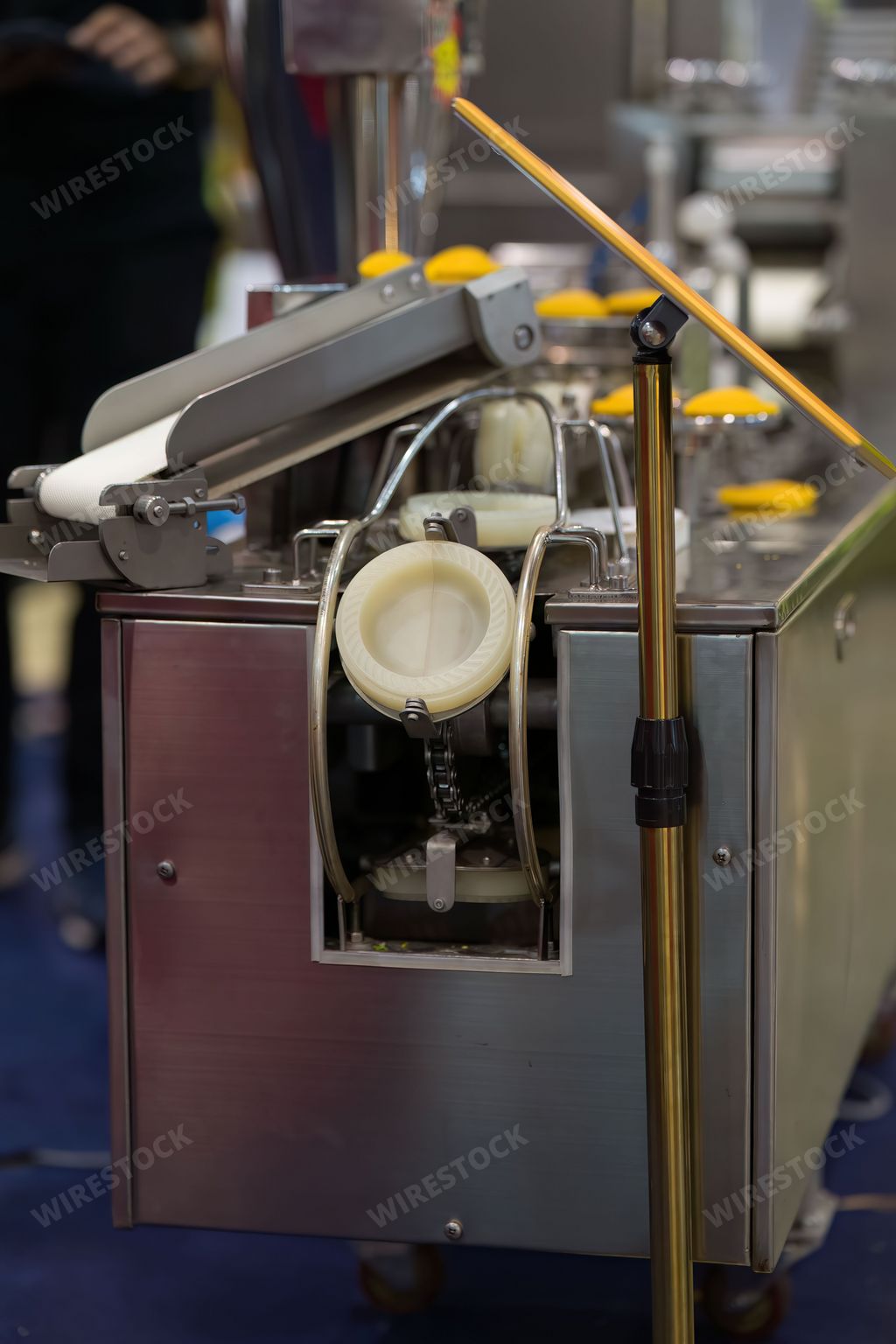 Closeup of the Curry puff or Karipap making machine at the factory.
