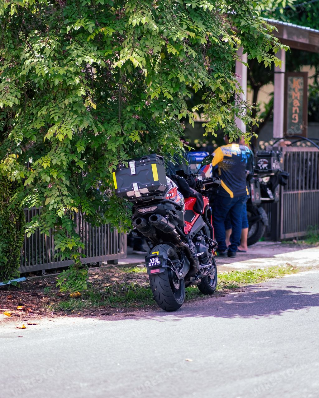 Terengganu, Malaysia - June 26, 2022 : 2012 Yamaha XT1200Z Super Tenere motorcycle on the roadside.
