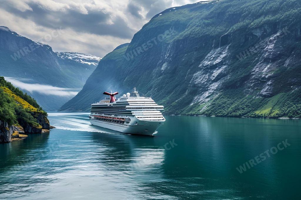 An AI generated illustration of a cruise ship around the world