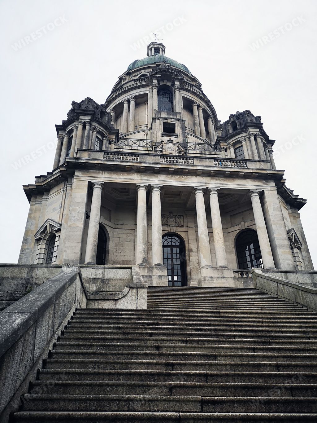 Ashton Memorial on the clouds background, Williamson Park, Lancaster, Lancashire, UK