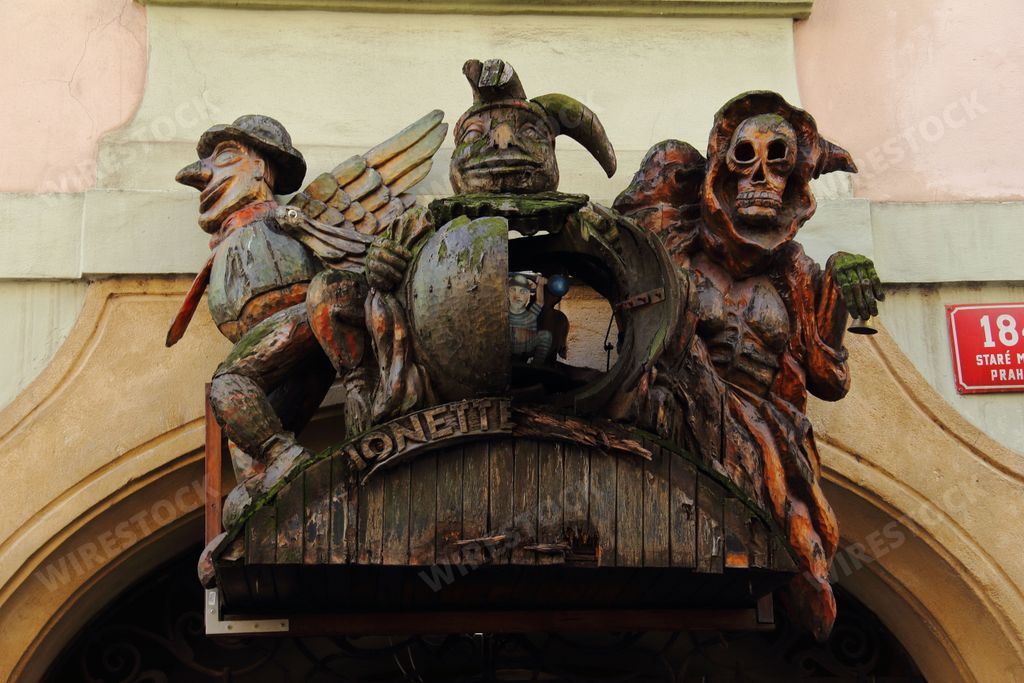 The facade of the National Marionette Theatre in Prague