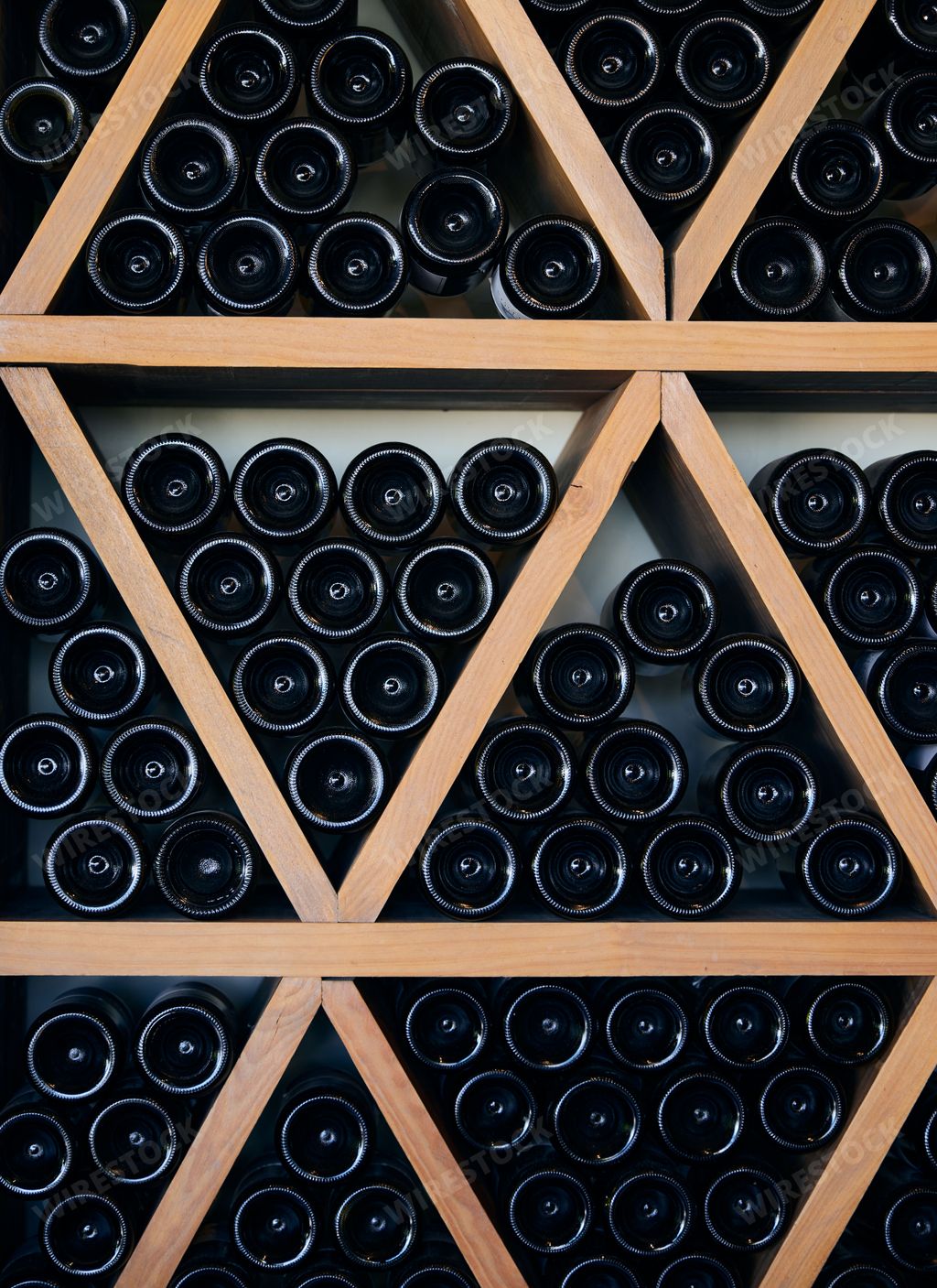 A wine bottle in Constantia Glen South Africa on the triangle shelf