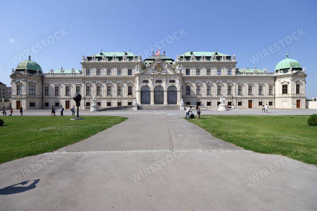 A scenic view of the Upper palace of the Belvedere, Vienna, Austria
