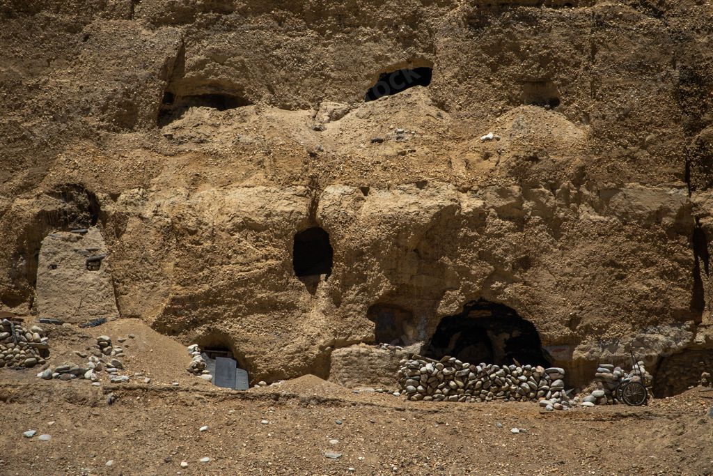 A beautiful landscape of Xiayika city ruins in Zada County on a sunny day