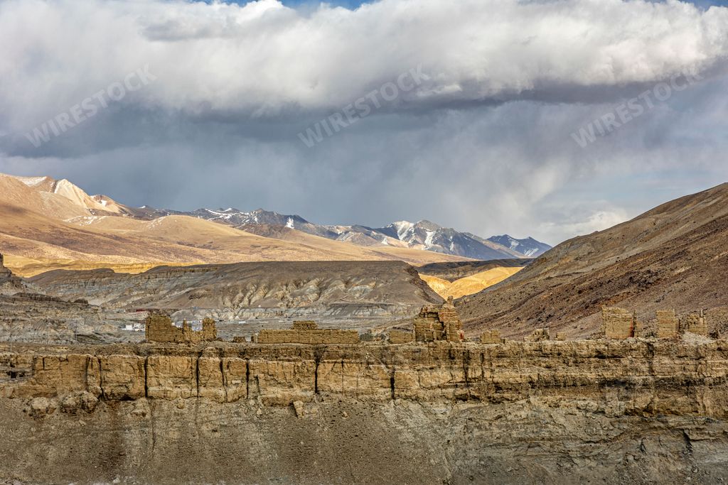 A beautiful landscape of Dongga Ruins in Tibet, China