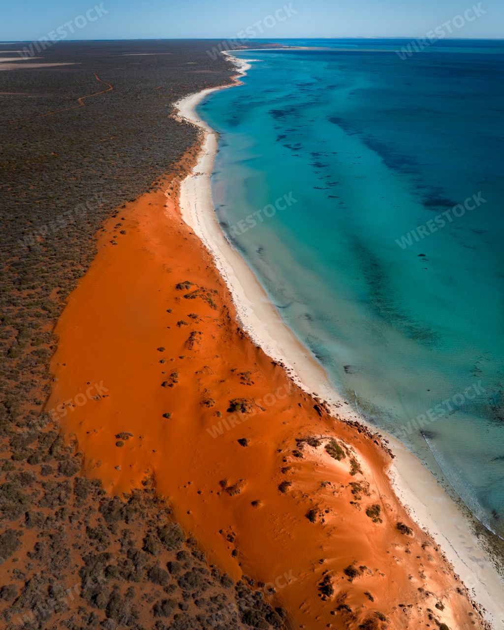 A stunning aerial view of Shark Bay, Western Australia.