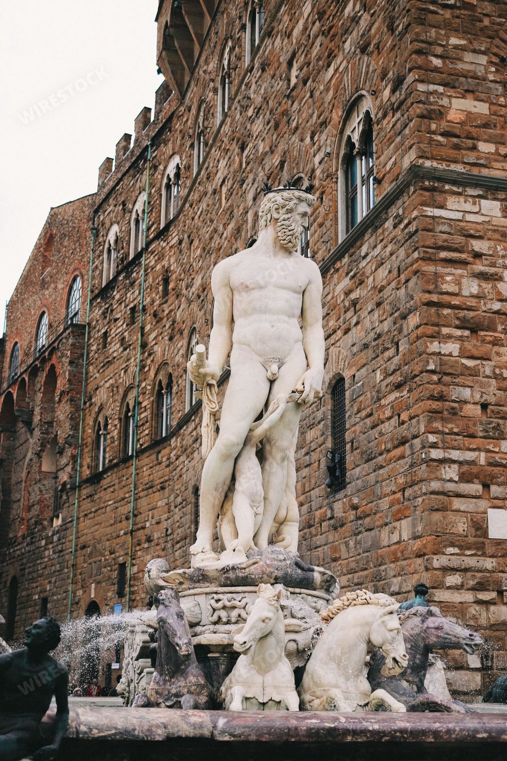 Statue of Neptun in Florence, Italy  by Bartolomeo Ammannati  in Piazza della Signoria