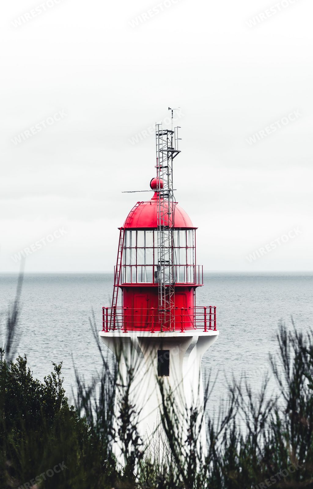 A vertical shot of Sheringham Point Lighthouse. Shirley, Canada.
