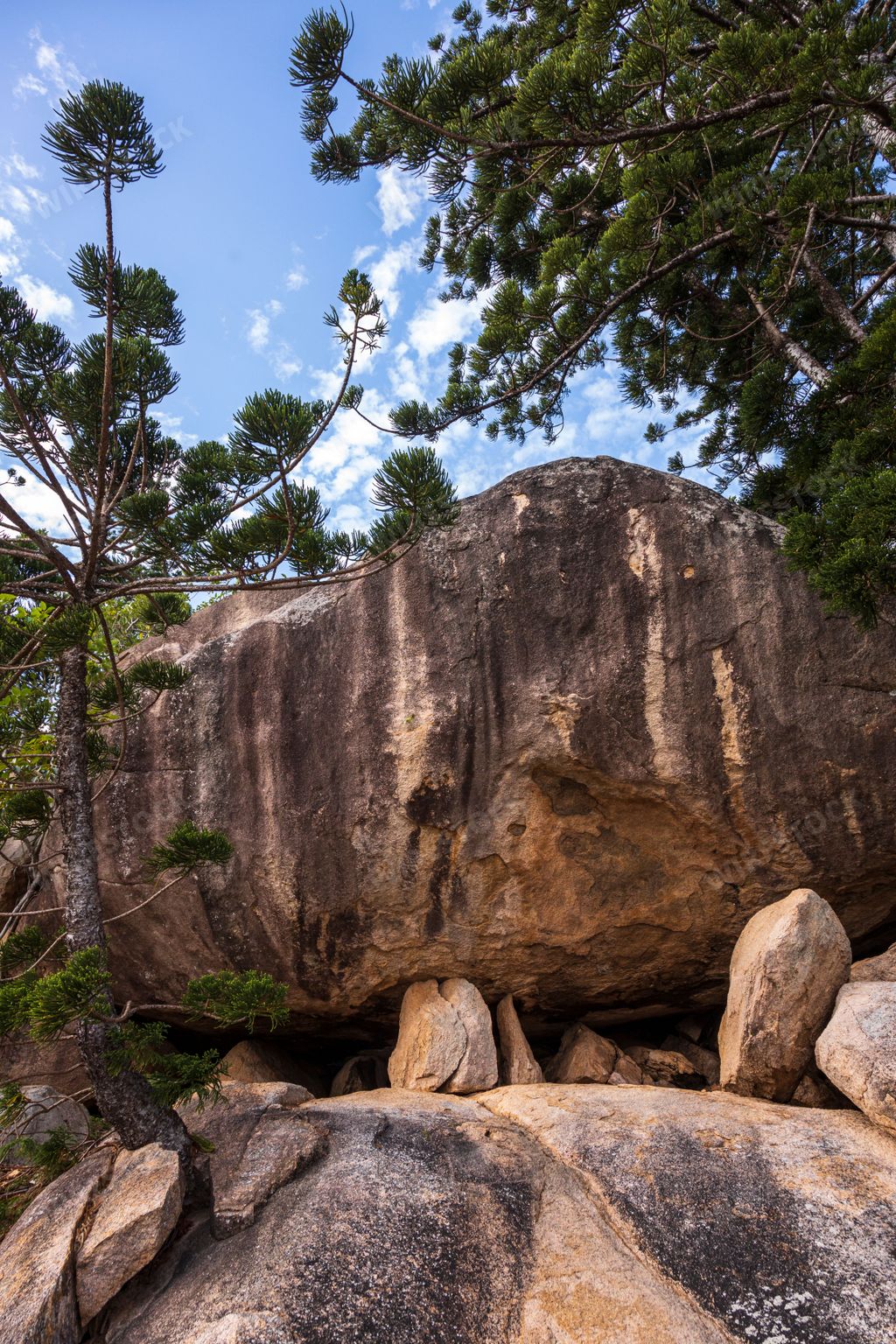 The Rocks in Arcadia on Magnetic Island in Townsville, Australia surrounded by trees