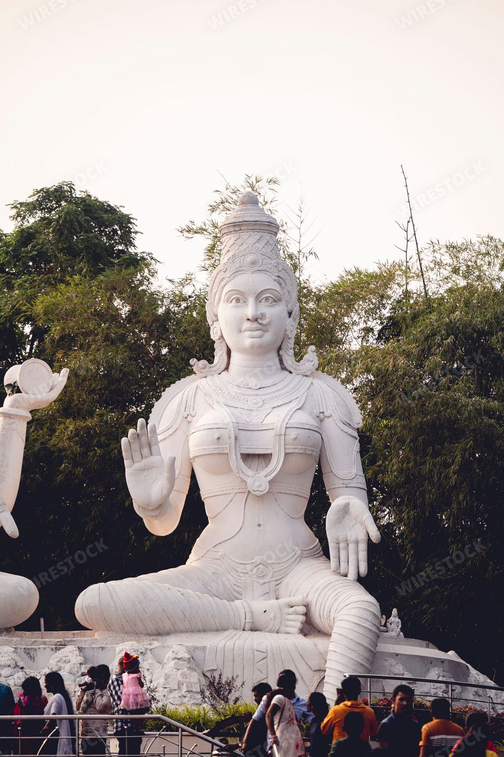 The white Parvathi statue on Kailasagiri hill in Andhra Pradesh state, Visakhapatnam, India