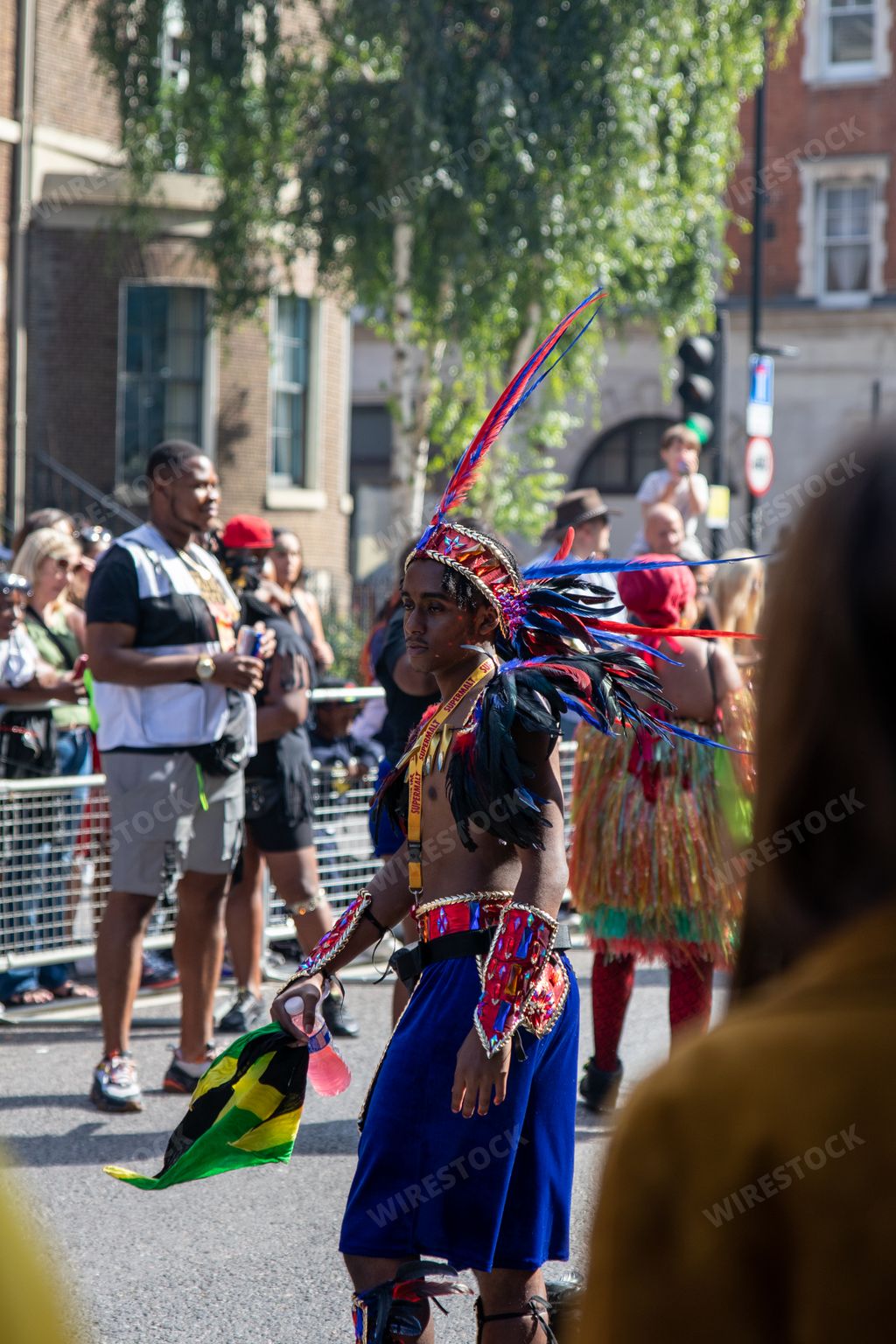 The disguised people at the Hackney Carnival in London, UK