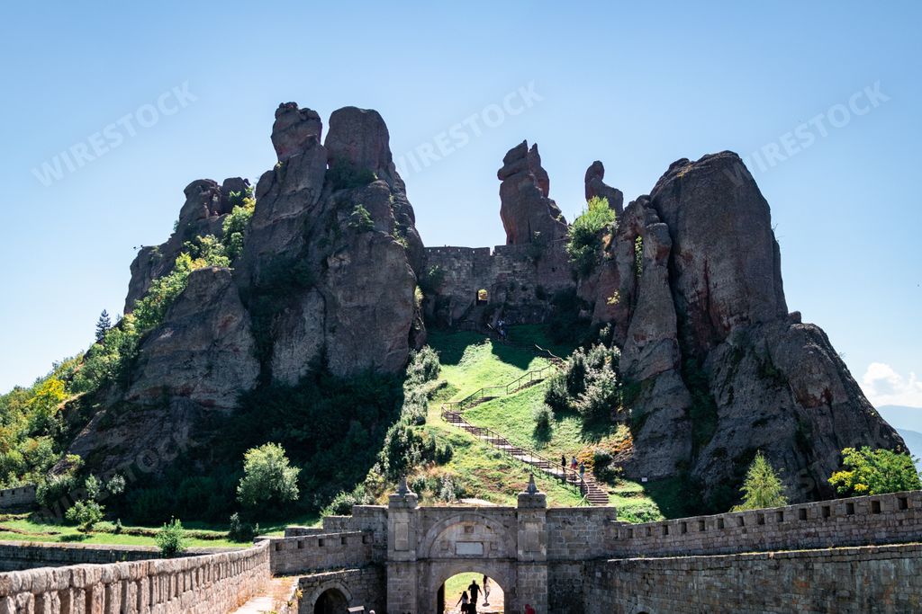 A landscape of Belogradchik Fortress in Bulgaria