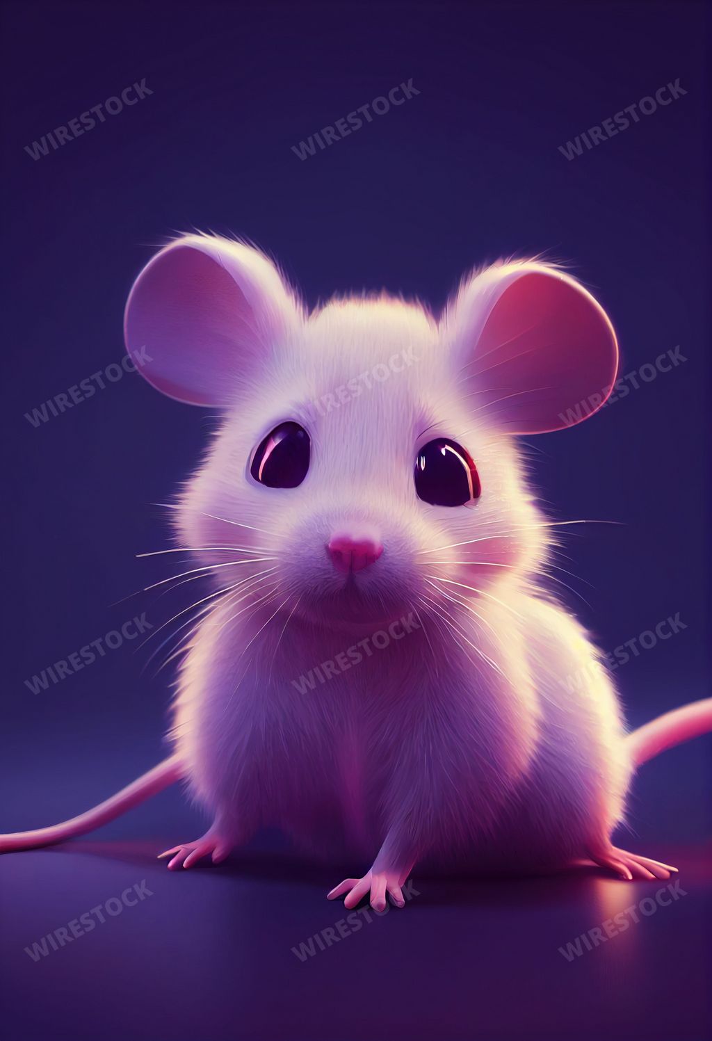 An AI-Generated hyper-realistic 3D illustration of a cute adorable mouse