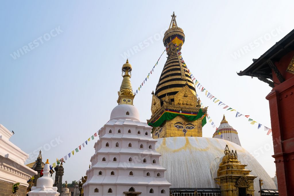 The historic Swayambhunath Stupa (Monkey Temple), Kathmandu, Nepal