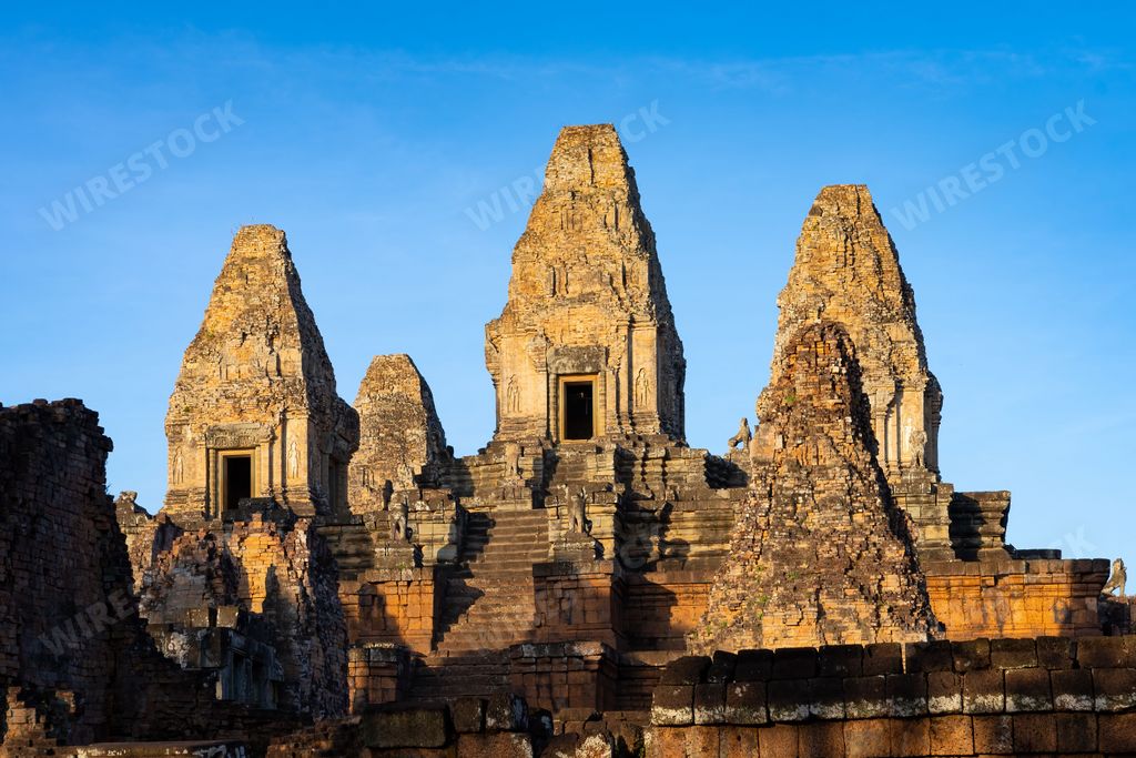 An aerial view of the Pre Rup temple situated in the Angkor Wat complex in Cambodia