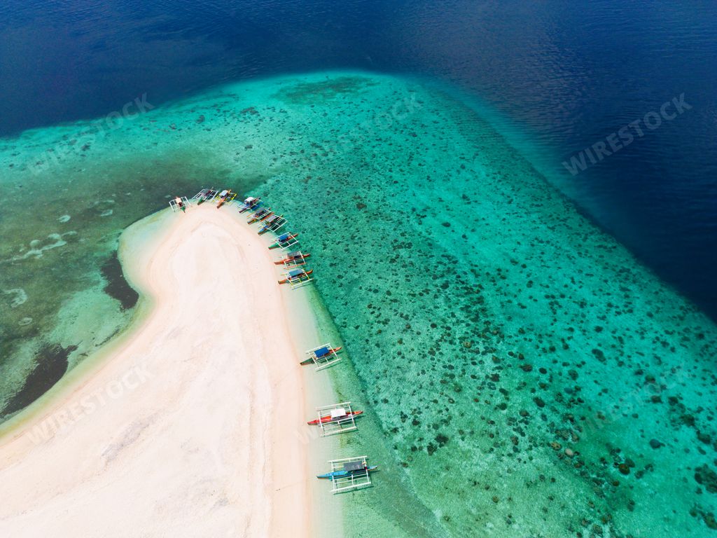 An aerial view of Mantigue Island, Camiguin in the Philippines