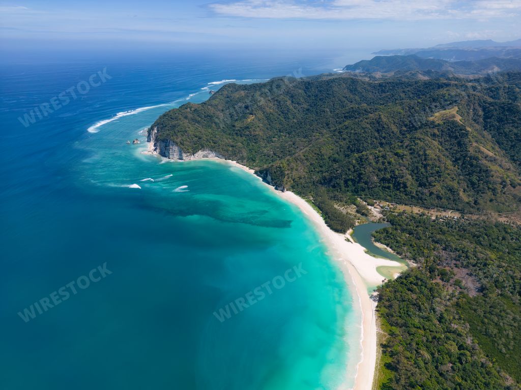 An aerial view of Pantai Tarimbang, Sumba Island, Indonesia