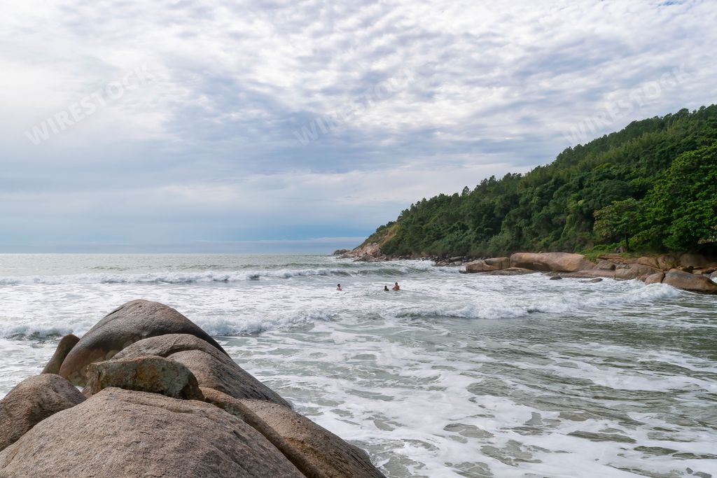 A beautiful landscape of Barra da Lagoa beach in Florianopolis, Brazil