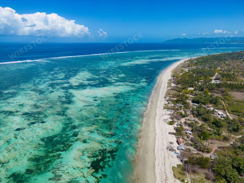 An aerial view of Kalala beach, Sumba Island, Indonesia