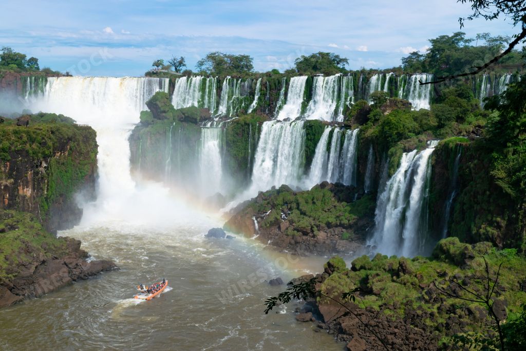 The beautiful scenery of Iguazu Waterfalls in Misiones Province, Argentina