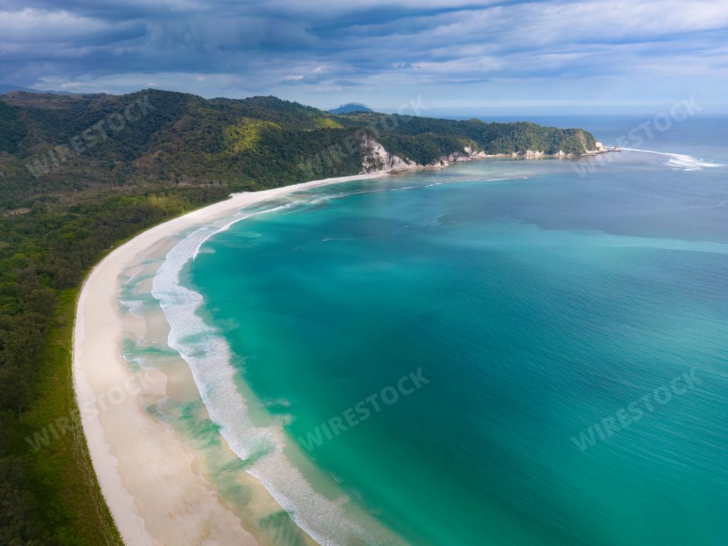 An aerial view of Pantai Tarimbang, Sumba Island