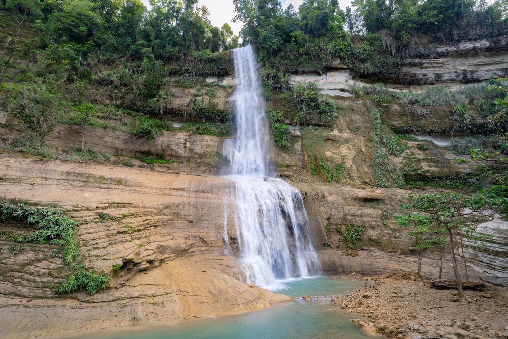 A scenic view of Can-umantad Waterfall, Bohol Island, Philippines