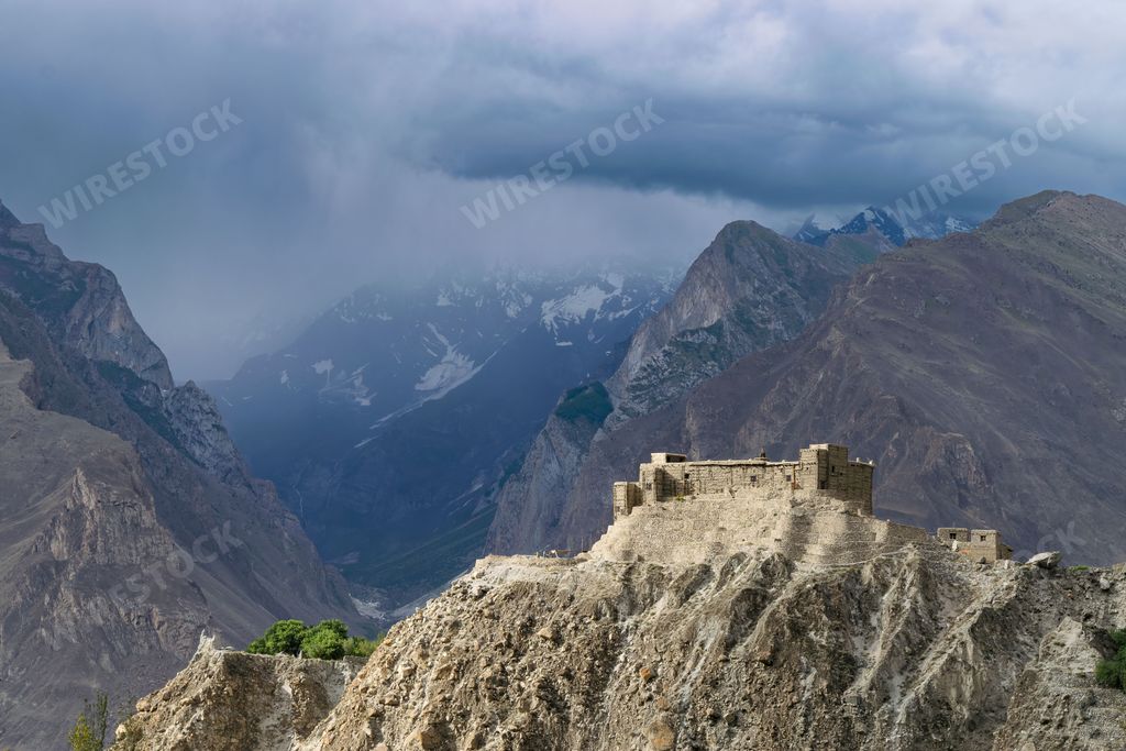 A scenic view of Baltit fort in Hunza valley, Karimabad, Karakoram highway, Pakistan
