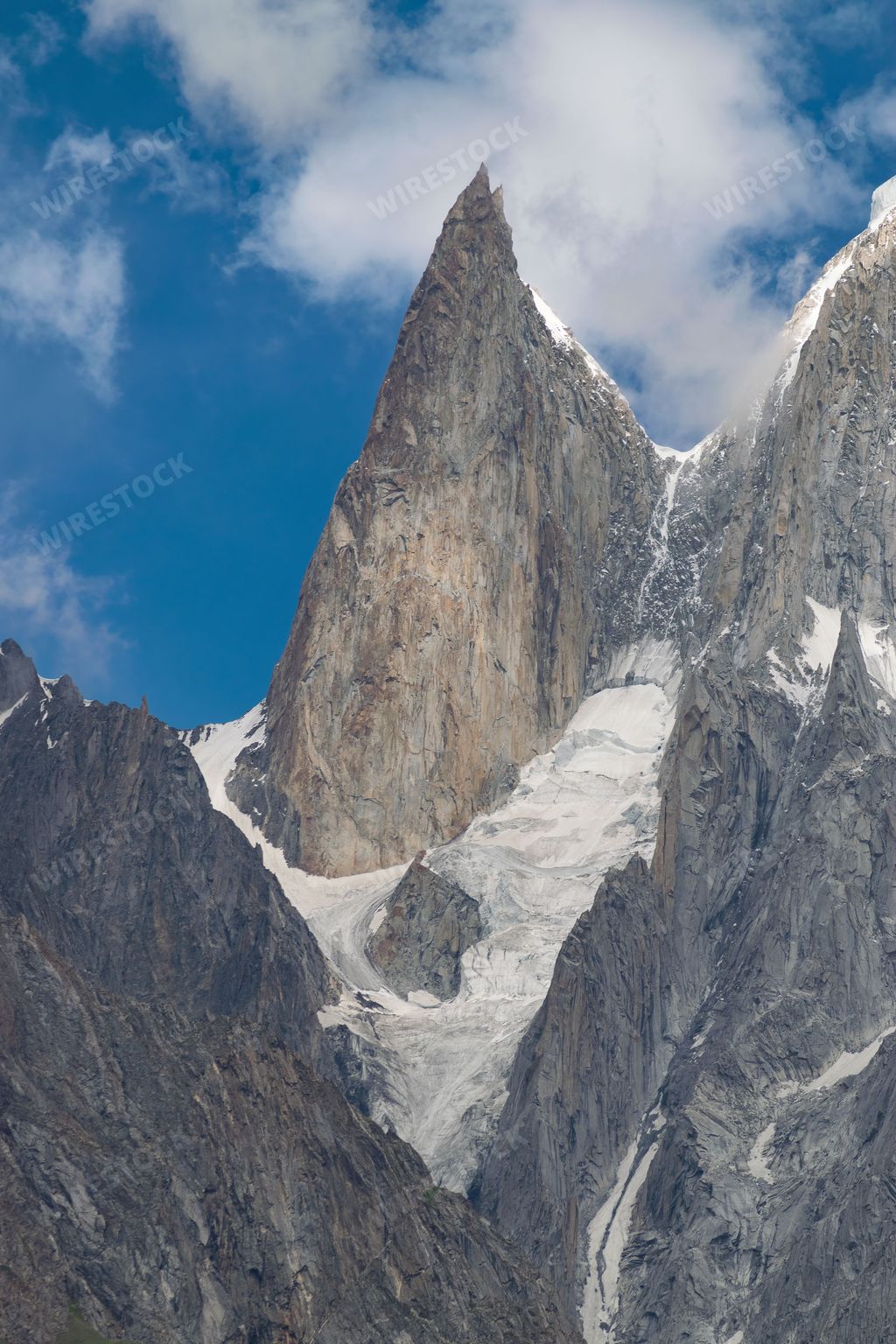 A vertical of Lady Finger from Eagle's nest in Karimabad, Karakoram highway, Pakistan