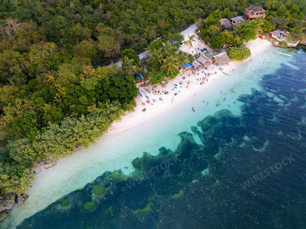 An aerial view of Paliton Beach, Siquijor, Philippines