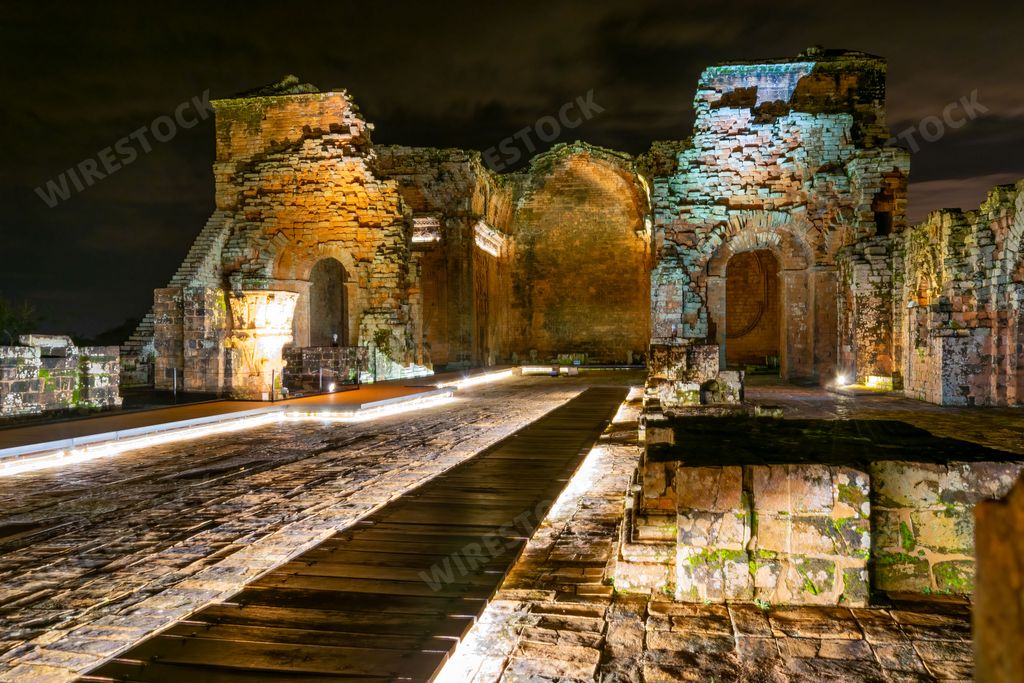 The Jesuit Mission of the Holy Trinity at night
