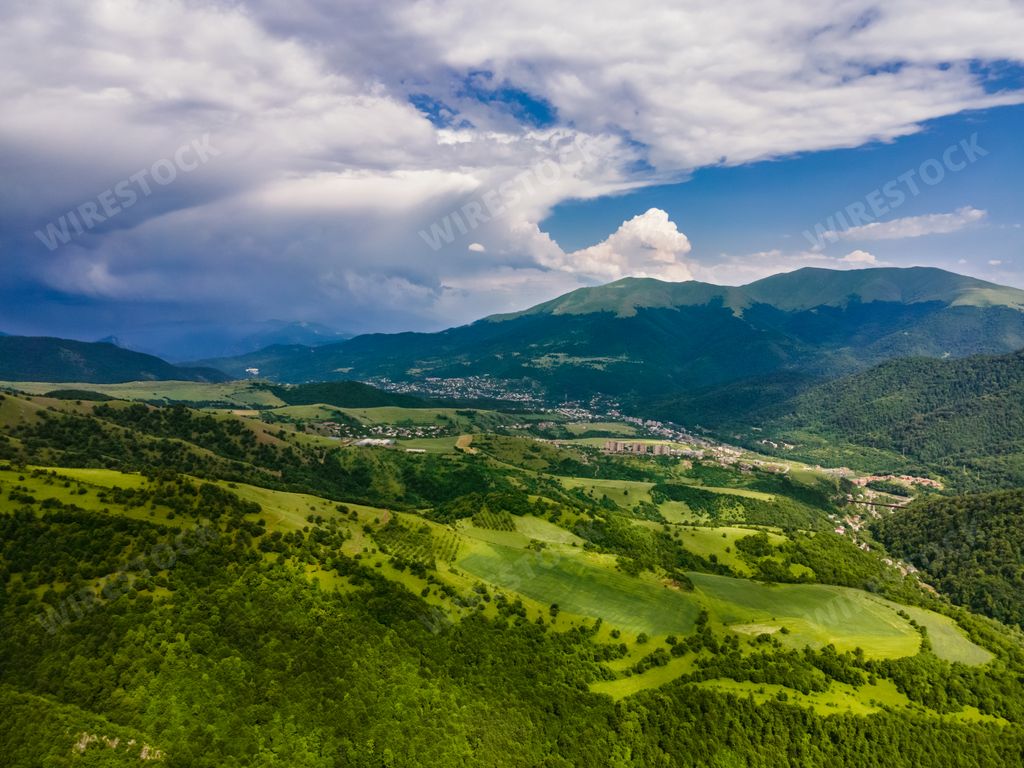 An amazing aerial shot of Dilijan landscape in Armenia