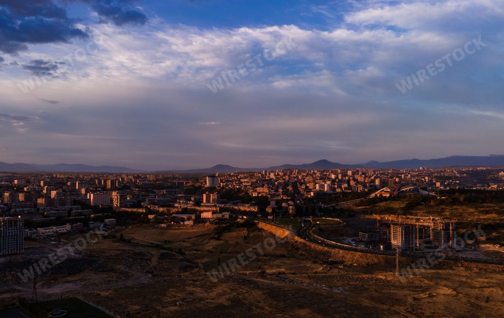 An amazing aerial shot of Yerevan cityscape, Armenia