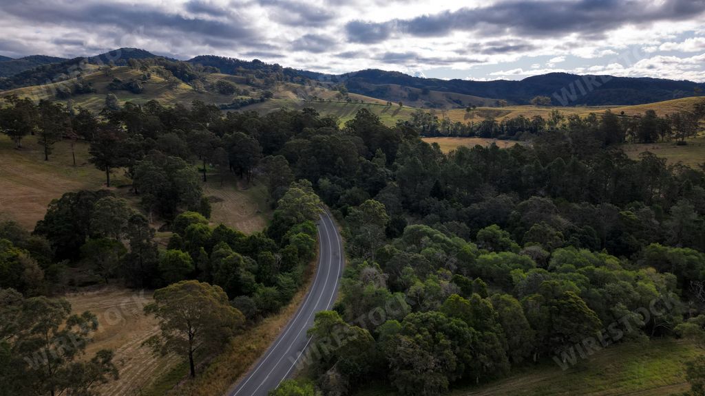 An aerial shot of a beautiful landscape in Byabarra, NSW, Australia