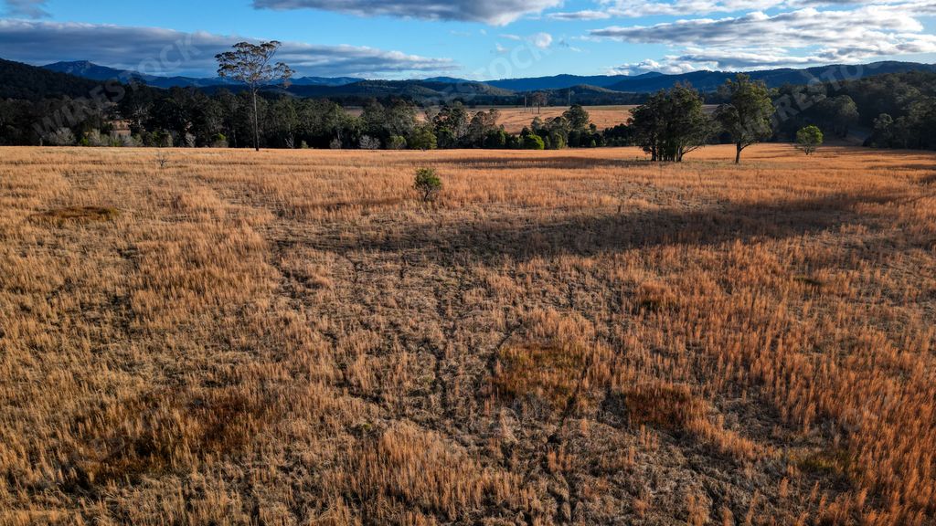 An aerial shot of a beautiful landscape in Byabarra, NSW, Australia