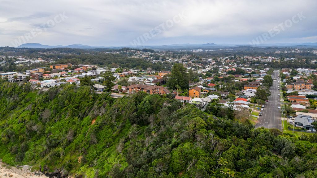 An Aerial view of Windmill Hill Reserve in Port Macquarie, Australia