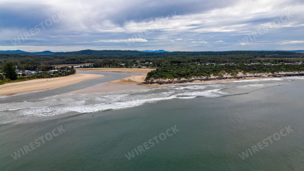 An aerial view of the Lake Cathie NSW, Australia