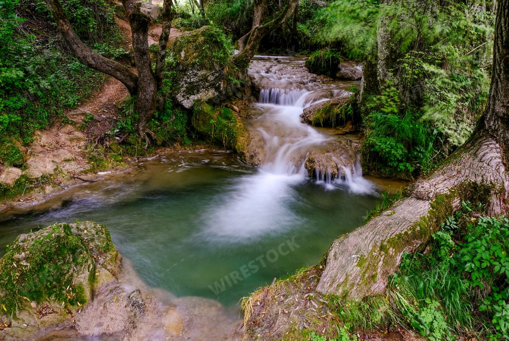 A closeup shot of Gostilje waterfall in the forest in Serbia